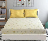 Glace Cotton, premium king size elastic fitted bedsheet with 2 contrast pillow covers, ethnic motifs, ideal for adult summer use