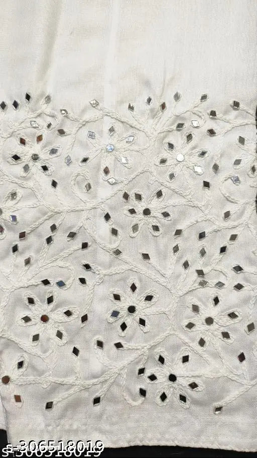 Lukhnavi chikankari cotton salwar mirror set for women, intricate embroidery on solid cotton fabric