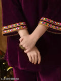 Velvet IndoWestern coord set, three-quarter sleeves, velvet fabric on display