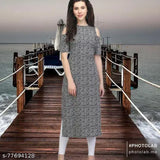 Gray long sleeved dress, crew neck