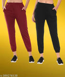 Black leggings and red joggers women's sweatpants casual gym wear