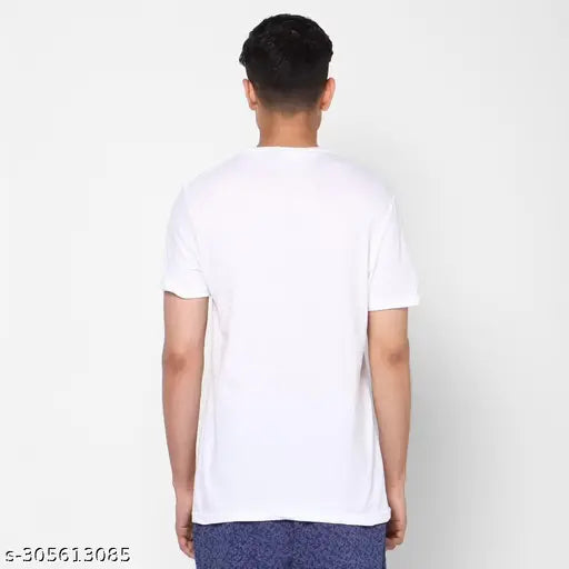 White cotton Nishad Raj T-shirt, short sleeves with printed net pattern