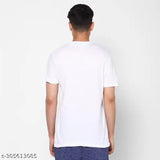 White cotton Nishad Raj T-shirt, short sleeves with printed net pattern