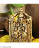 Brass Venkateswara Idol, 11cm, gold-toned, Tirupati showpiece, Hindu deity home decor