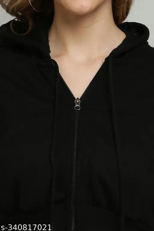 Stylish fleece crop jacket in solid color, long sleeves, size S (34in bust, 16in length)