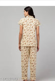 Cotton printed nightshirt pyjamas set, short sleeves, i Nightsuits on hanger