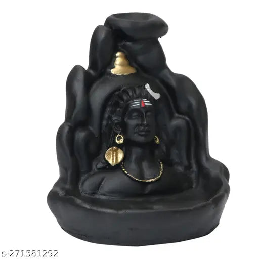 Handcrafted poly resin Adi Shankara Lord Adiyogi incense holder with 101 scented cones, perfect for home decor and gifting