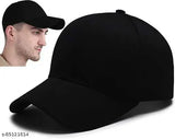 Black cotton unisex designer baseball cap, latest style for casual outfits. Made in India