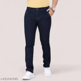 Navy blue men's slim fit jeans