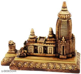 Brown ceramic miniature Jagannath Temple model, Indian handicraft, showpiece for home decor or gift (15cm x 9cm x 18cm)