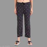 Multicolored women's lounge pants, loose-fit sleepwear