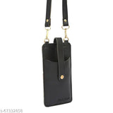 A black spade structured sling bag mobile pouch with a handle