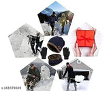 Wool unisex knit beanie hat set with skull cap gloves & neck warmer, warm all outdoor activities & daily wear, crisscross basket-woven design, machine or hand washable