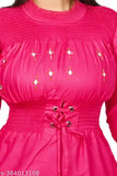 Pink cotton blend kurtis for girls and ladies, solid pattern, three-quarter sleeves, Indian fashion