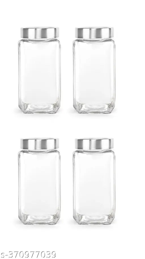 Clear glass jars, 3-piece set with airtight lid