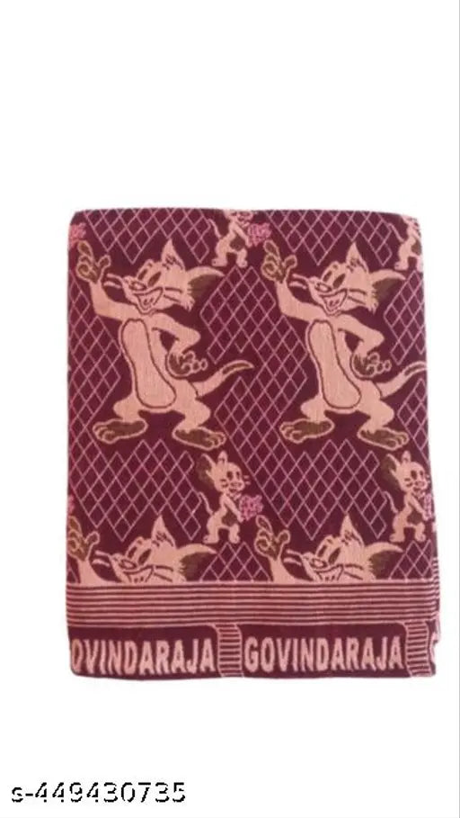 Vibrant, pure cotton cartoon print blanket for daily use, free size - made in India