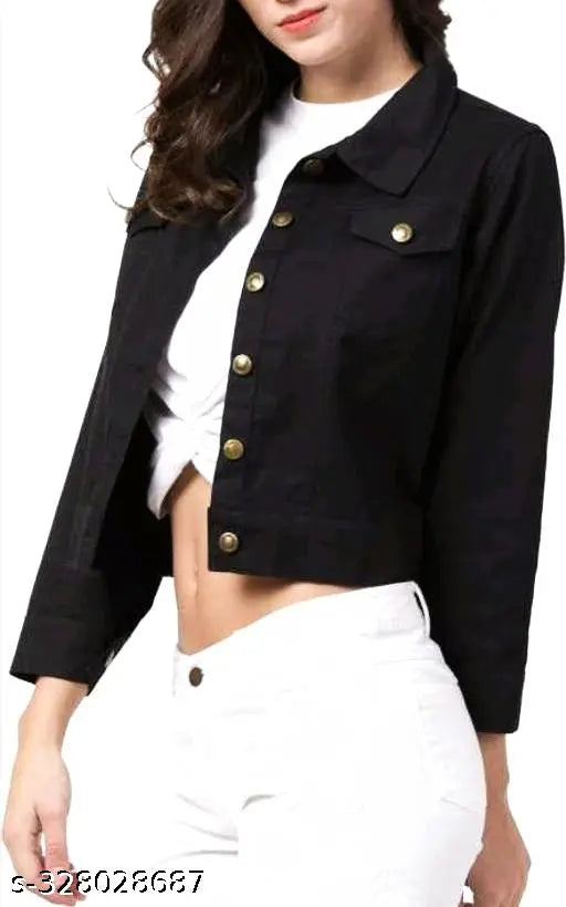 Black denim jacket for girls kids
