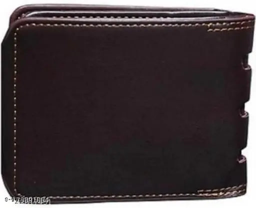 Brown leatherette BMW logo wallet, 3 compartments, solid pattern, free size upgrade