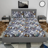 Elastic fitted cotton king size bedsheet with floral print, ideal for 8 inches mattress & 2 jumbo pillow covers, superfine glace cotton