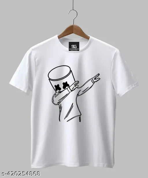 Men's printed polyester t-shirt, short sleeves, vibrant design, size S (Chest 36in, Length 27in)