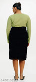 Zippered black denim skirt