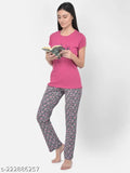 Cotton printed night suit top & pyjama set - Lyra Women, high-quality Indian-made sleepwear for women