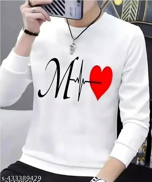 Blue polyester full M Dil men's printed long-sleeve t-shirt with youthful design