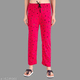 Pink polka dot women's lounge pants