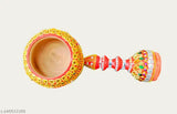 Handcrafted wooden sindurdaani pill box with intricate decorations, 24*9 cm, Indian origin