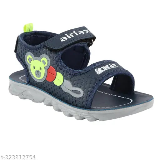 Synthetic PU sandals, breathable printed Velcro floaters for boys & girls, suitable for various foot widths