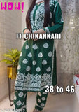 Rayon embroidered kurta and pants set, single piece in XXXL size for festivals, full embroidery from Chikankari, India