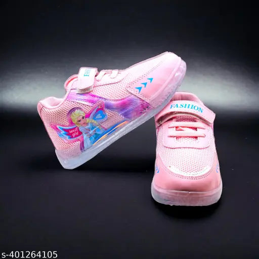 Attractive mesh shoes for girls, printed style with lace up back detail, suitable for ages 1-10 years