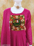 Georgette kurtis with dupatta, dyed/washed net pattern, long sleeves. Women's clothing for sizes S to XXL. Made in India