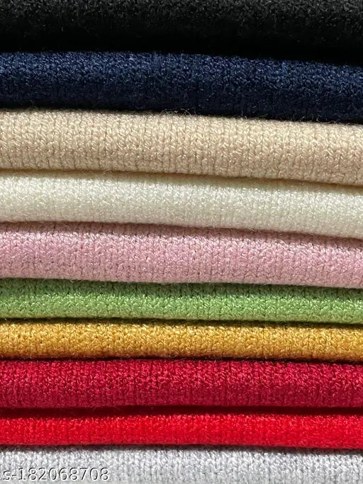 Cotton blend striped winter sweater with turtleneck and front buttons, trendy basic pullover for women's casual and office wear, fits all body types