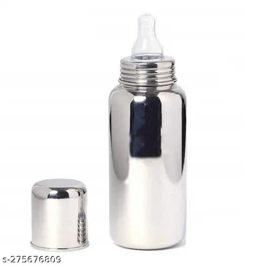 Stainless Steel 302 Grade Baby Bottle, lightweight, leak-proof design, pack of 2 (250 ML each)