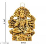 Metal Panchmukhi Hanuman wall hanging statue, ideal for Diwali and festivals decor. (12 cm x 16 cm x 3.5 cm)