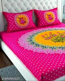 Jaipuri Cotton King Size Doubel Bed sheet 2 Pillow Covers