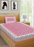 Multicolor Jaipuri print cotton bedsheet with 2 pillow covers, 180 thread count - vibrant and stylish single bedding by VNV Creation