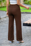 Brown straight fit women's palazzo pants