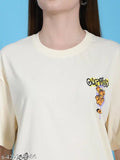 Womens large print regular fit cotton tshirt