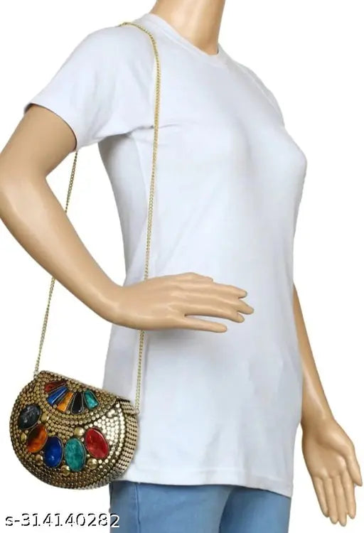 Women's unique fashion clutch purse with a long strap