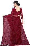 Amavis latest floral net saree in free size, perfect for festive or party wear