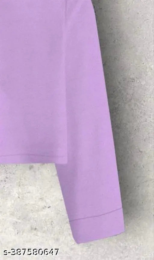 Purple cotton blend BTS printed hoodie for girls, size 4-5 years, long sleeves