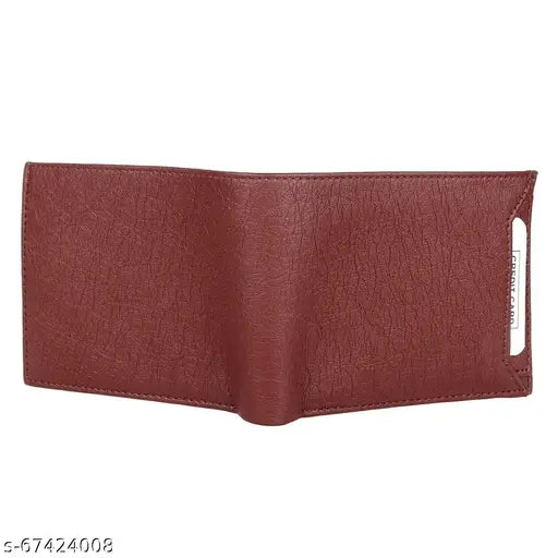 Tan Brown faux leather men's wallet, compact design with 2 compartments, perfect gifting solution for all occasions