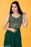 Green and blue anarkali set with sleeveless design