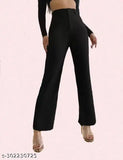 PinkPurple cotton blend women's regular fit trousers combo pack of 2