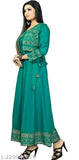 Rayon Anarkali kurti with koti print, three-quarter sleeves, Bollywood-inspired design for women, India origin