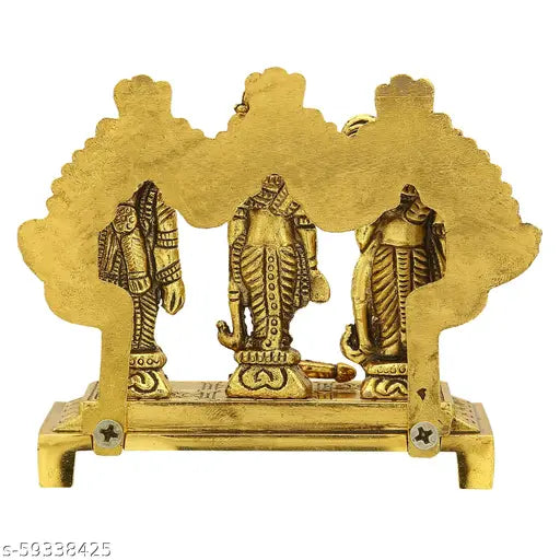 Oxide metal Shri Ram Darbar with Hanuman Ji, Indian home temple god idol (10cm x 10cm x 4cm)