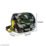 Black camouflage padded sling cross body travel office business messenger bag for men and women, 9 inch dimensions