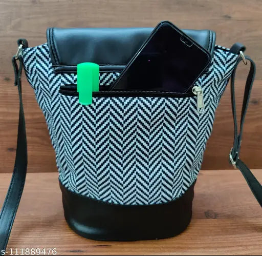 Multicolor women's trendy sling bag with zipper closure